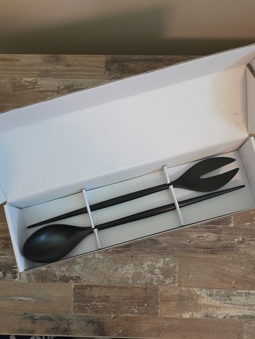 Normann Copenhagen Matte Black Salad Servers - Spoon & Fork Set